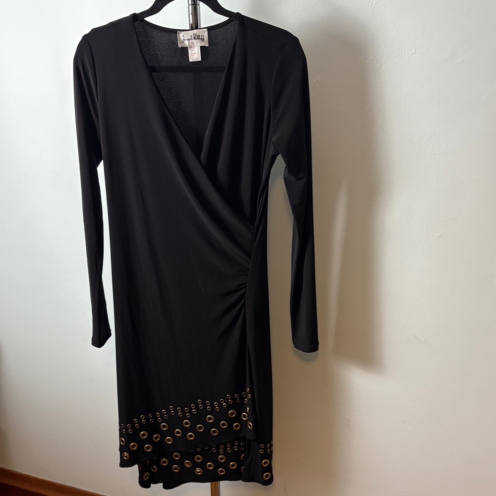 Joseph Ribkoff Black Dress with Gold Detailing